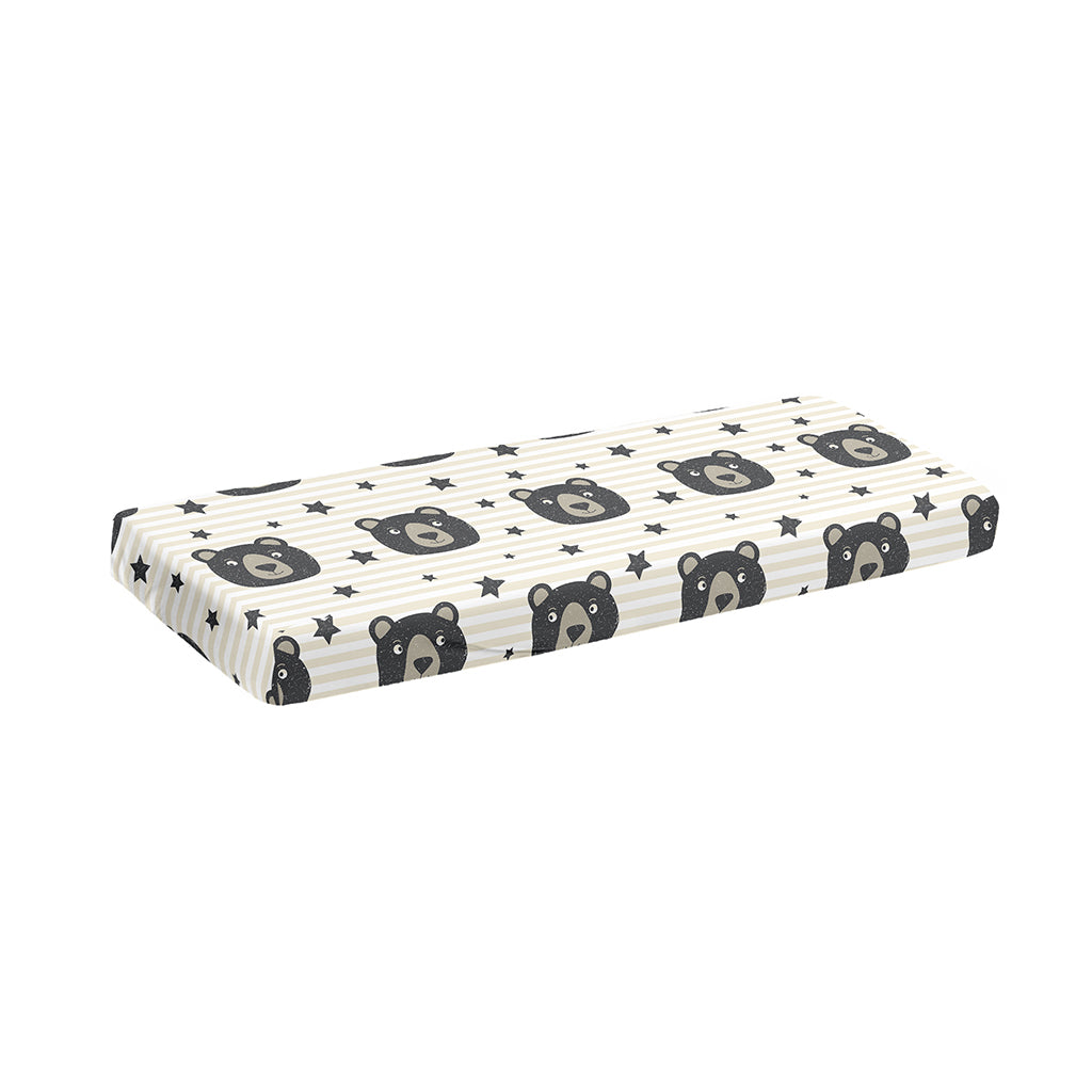 Cute Black Bear Pattern Print Piano Keyboard Cover