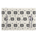 Cute Black Bear Pattern Print Placemat