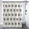 Cute Black Bear Pattern Print Premium Shower Curtain