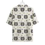 Cute Black Bear Pattern Print Rayon Hawaiian Shirt