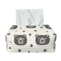 Cute Black Bear Pattern Print Rectangle Tissue Box Cover