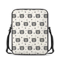 Cute Black Bear Pattern Print Rectangular Crossbody Bag