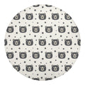 Cute Black Bear Pattern Print Round Blanket