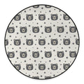 Cute Black Bear Pattern Print Round Floor Mat