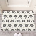 Cute Black Bear Pattern Print Rubber Doormat