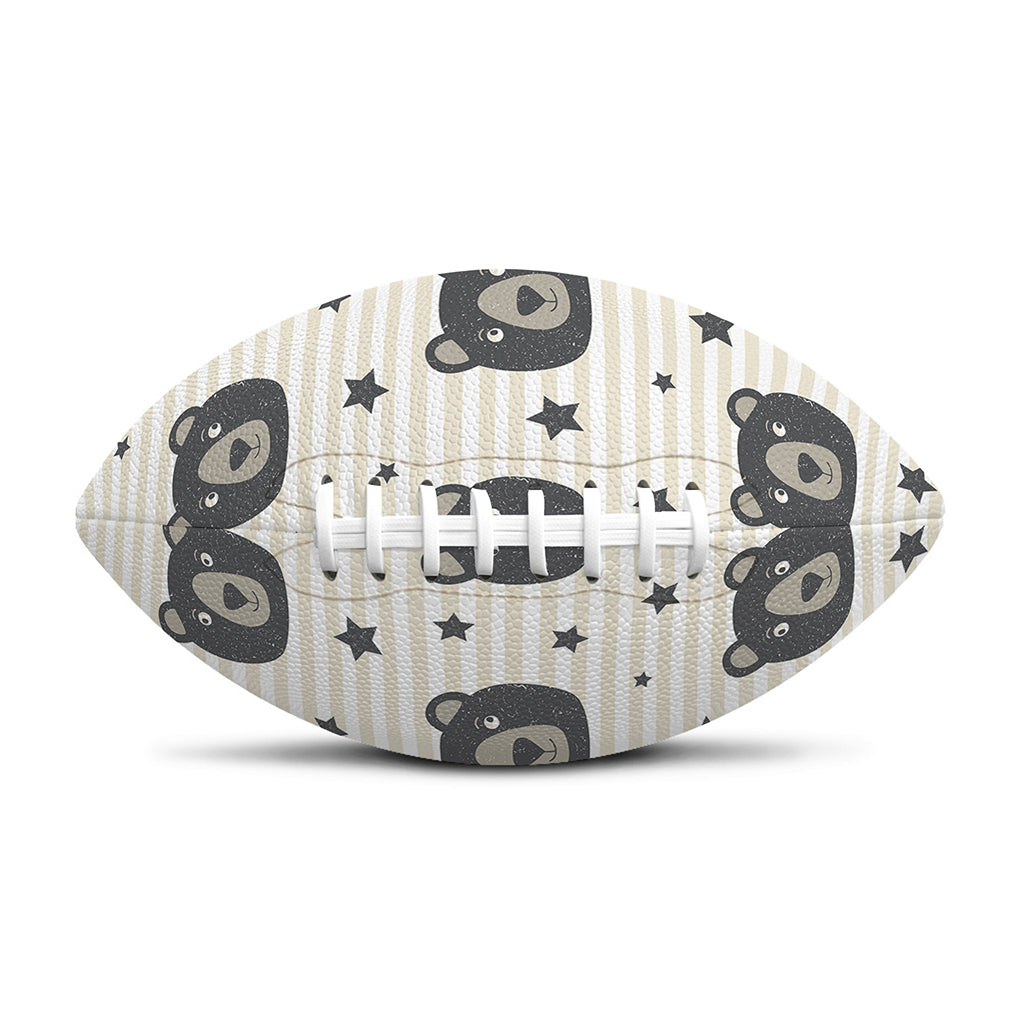 Cute Black Bear Pattern Print Rugby Ball