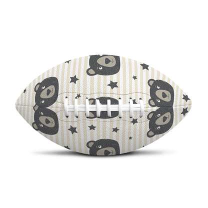 Cute Black Bear Pattern Print Rugby Ball