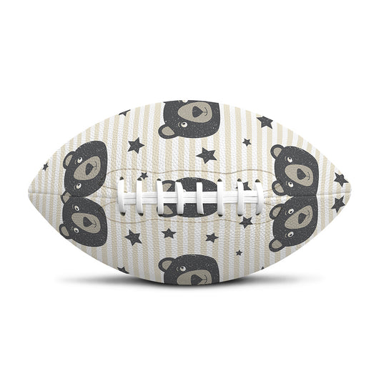 Cute Black Bear Pattern Print Rugby Ball