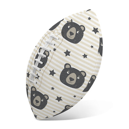 Cute Black Bear Pattern Print Rugby Ball