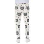 Cute Black Bear Pattern Print Scuba Joggers