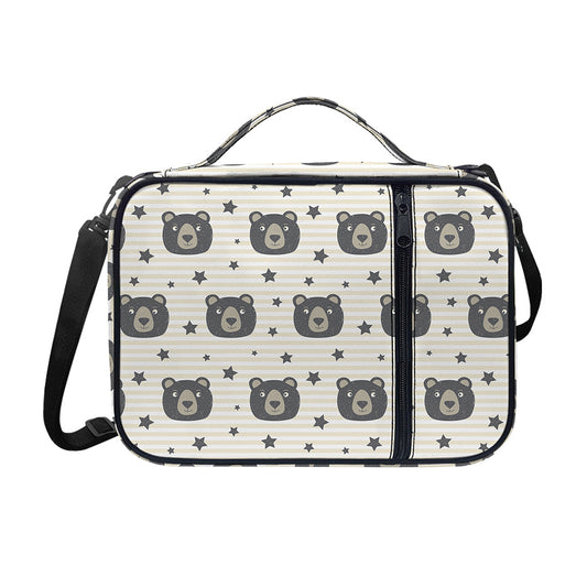 Cute Black Bear Pattern Print Shoulder Strap Bible Bag