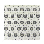 Cute Black Bear Pattern Print Silk Bandana