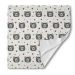 Cute Black Bear Pattern Print Silk Bandana