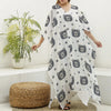 Cute Black Bear Pattern Print Silk V-Neck Kaftan Dress