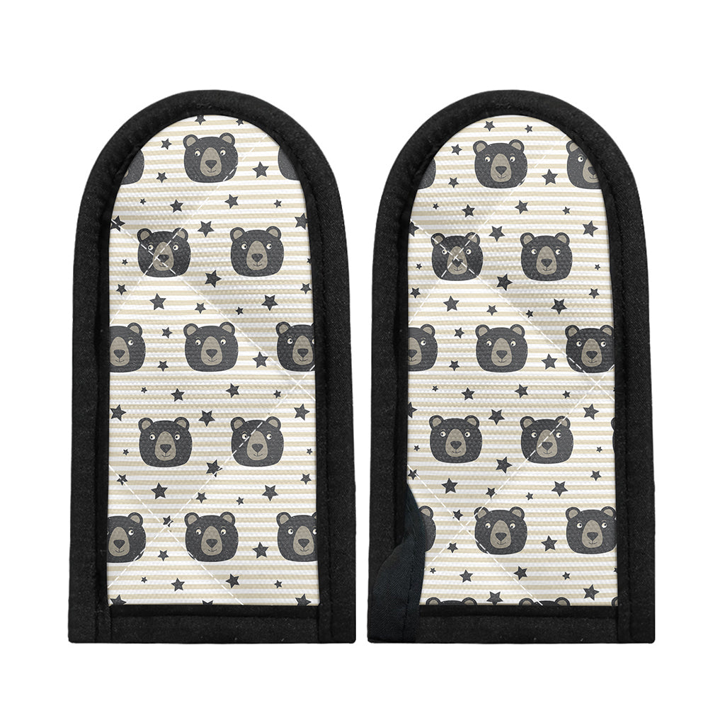 Cute Black Bear Pattern Print Skillet Handle Cover