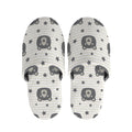 Cute Black Bear Pattern Print Slippers