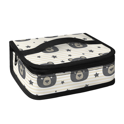 Cute Black Bear Pattern Print Small Lunch Bag