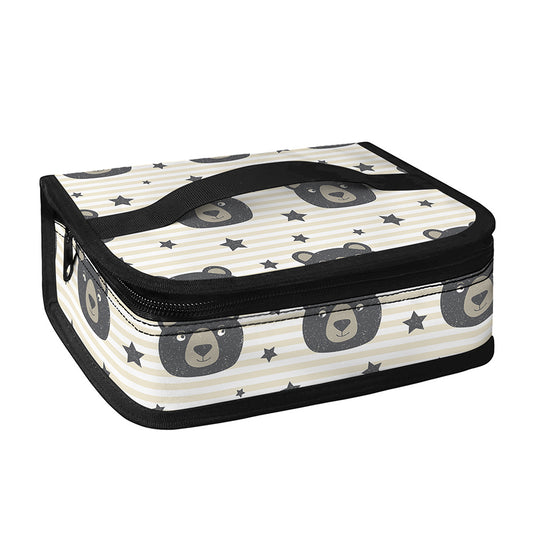 Cute Black Bear Pattern Print Small Lunch Bag