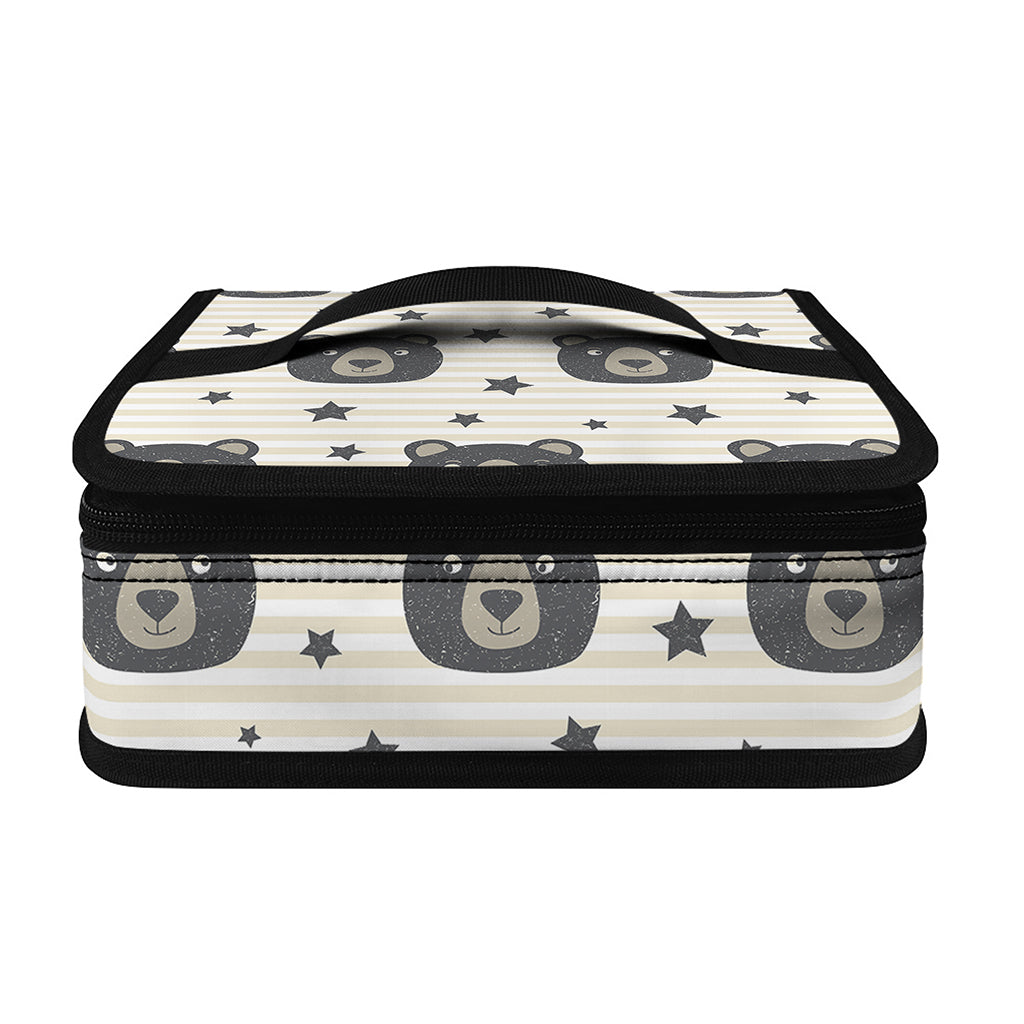 Cute Black Bear Pattern Print Small Lunch Bag
