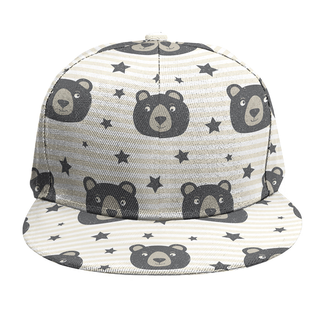 Cute Black Bear Pattern Print Snapback Cap