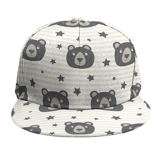 Cute Black Bear Pattern Print Snapback Cap