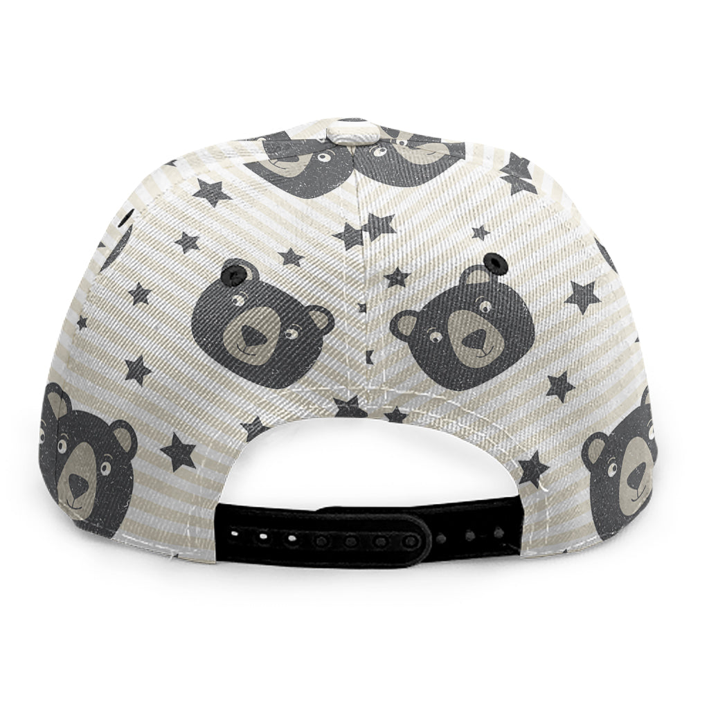 Cute Black Bear Pattern Print Snapback Cap