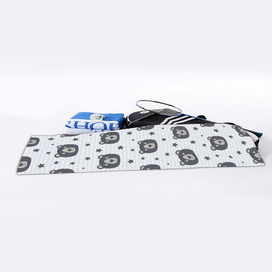 Cute Black Bear Pattern Print Sports Towel