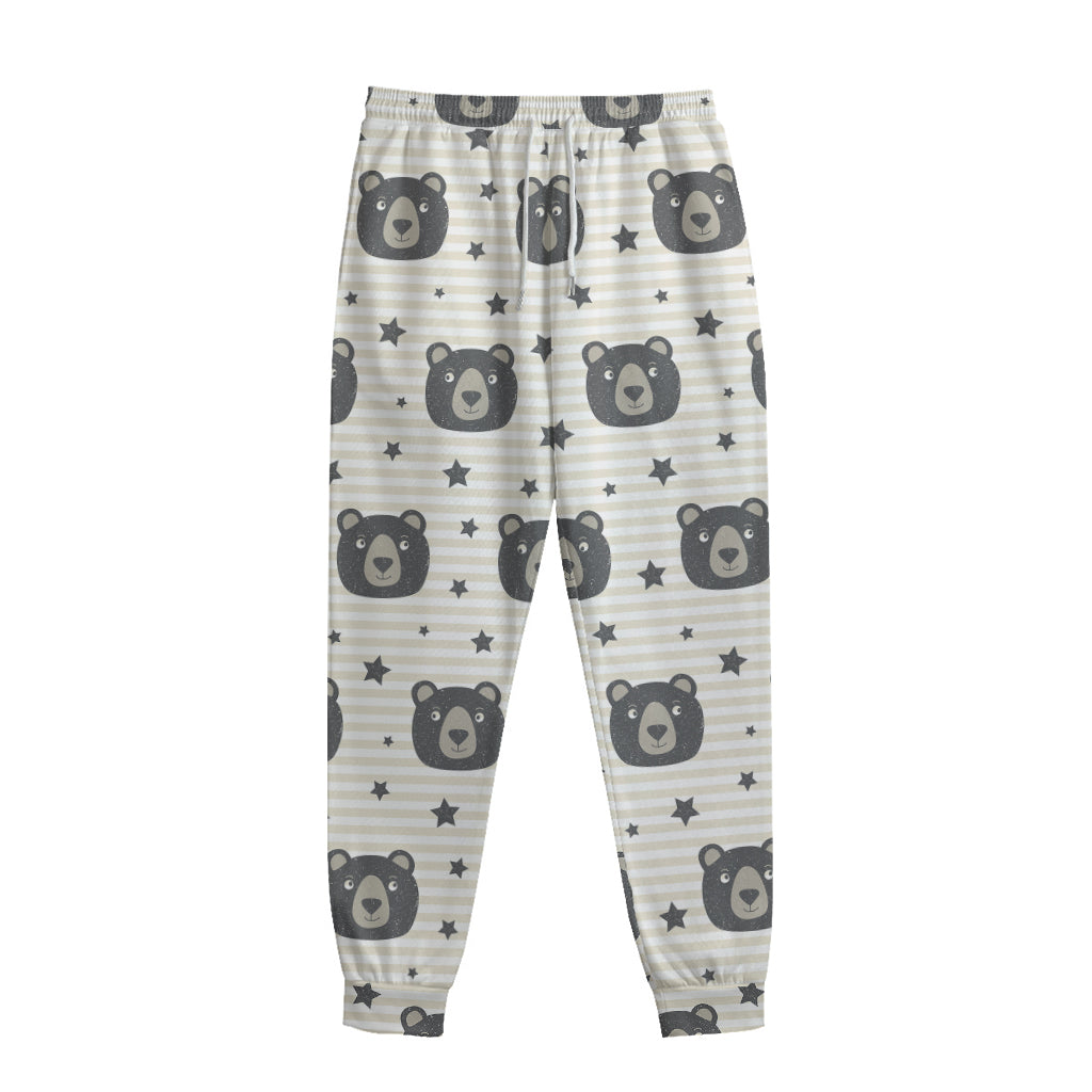 Cute Black Bear Pattern Print Sweatpants