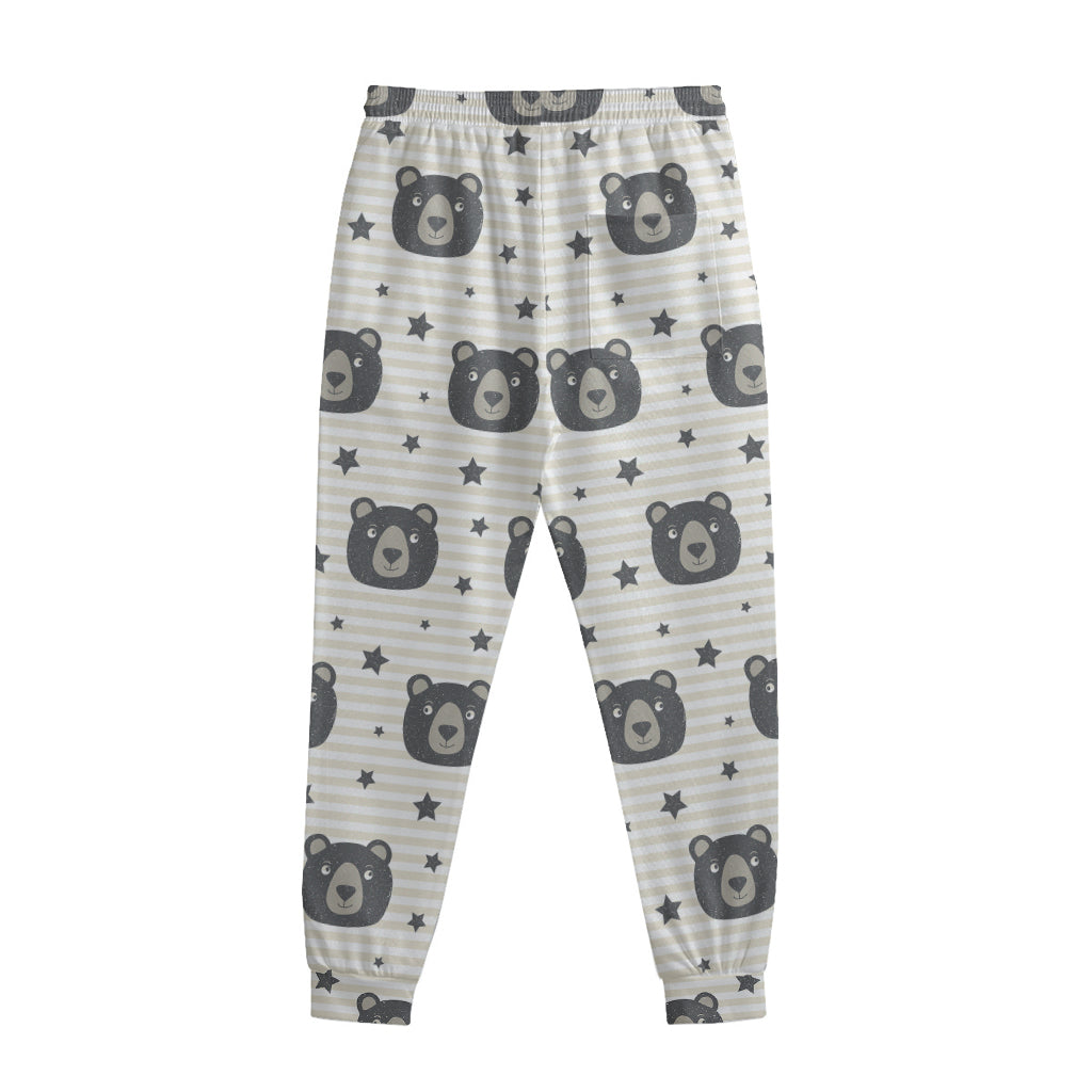 Cute Black Bear Pattern Print Sweatpants