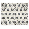 Cute Black Bear Pattern Print Tapestry