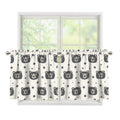 Cute Black Bear Pattern Print Tier Curtains