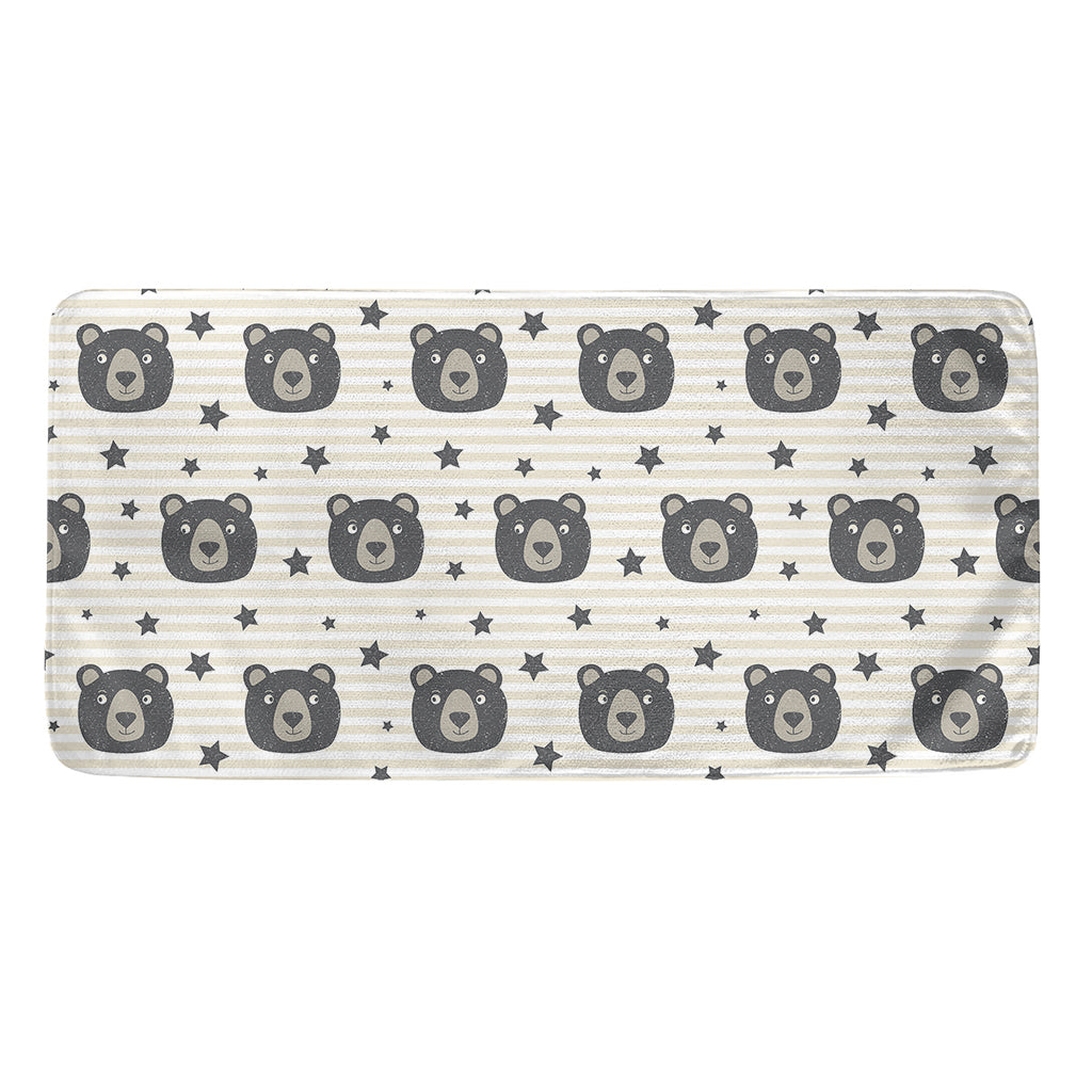 Cute Black Bear Pattern Print Towel
