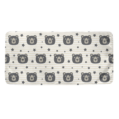 Cute Black Bear Pattern Print Towel