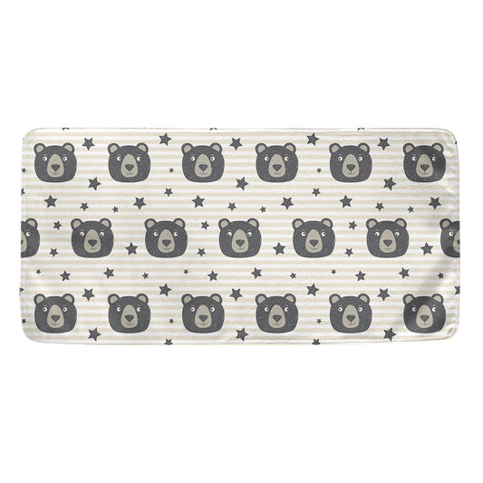 Cute Black Bear Pattern Print Towel