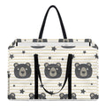 Cute Black Bear Pattern Print Utility Tote Bag
