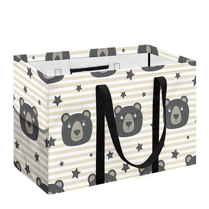 Cute Black Bear Pattern Print Utility Tote Bag