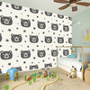 Cute Black Bear Pattern Print Wall Sticker