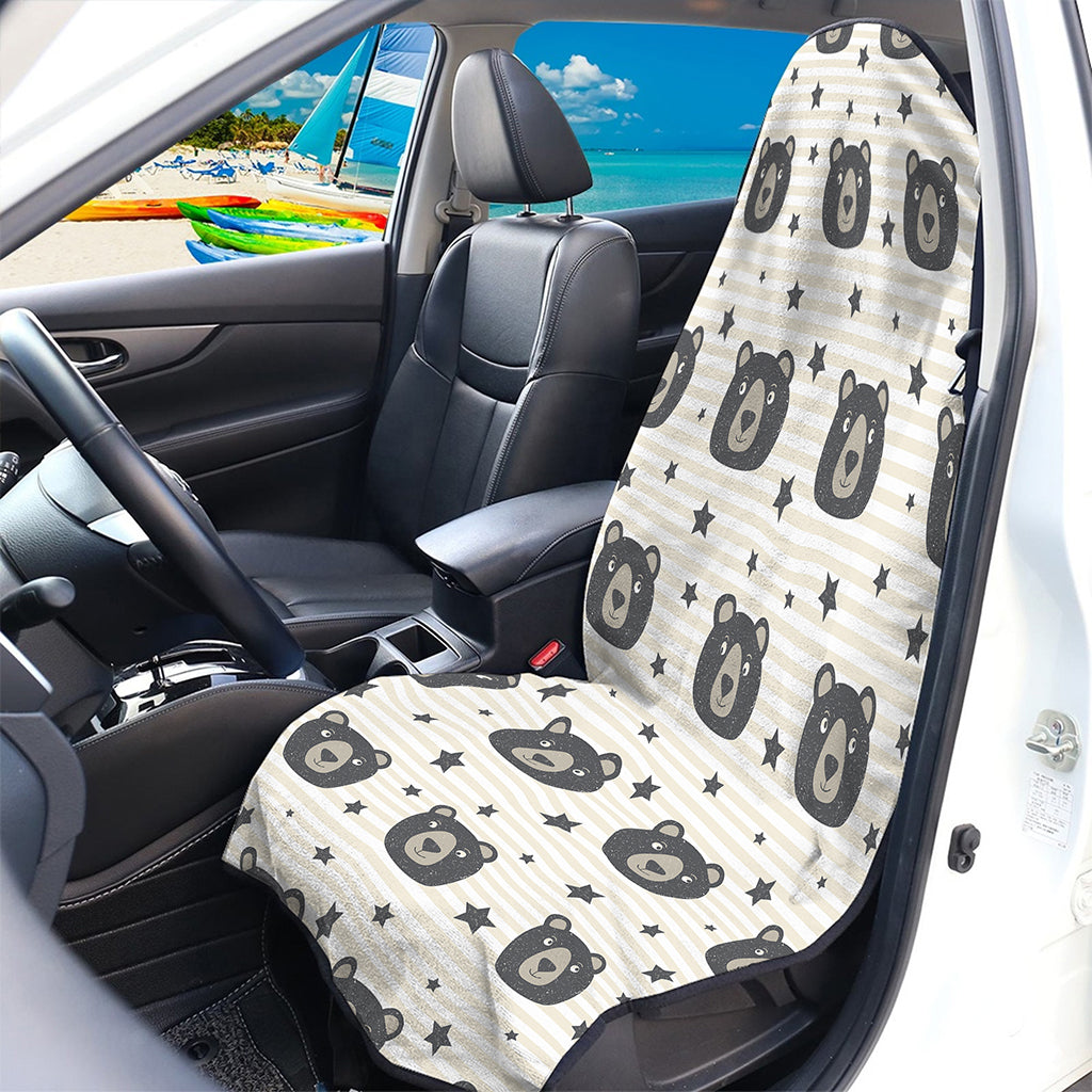 Cute Black Bear Pattern Print Waterproof Car Seat Cover