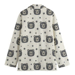 Cute Black Bear Pattern Print Women's Blazer