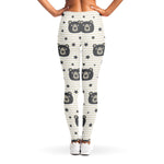 Cute Black Bear Pattern Print Women's Leggings