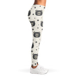 Cute Black Bear Pattern Print Women's Leggings