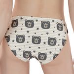 Cute Black Bear Pattern Print Women's Panties