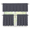 Cute Black Cat Pattern Print 3 Piece Kitchen Curtains