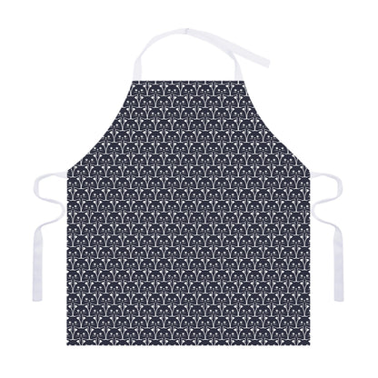 Cute Black Cat Pattern Print Adjustable Apron