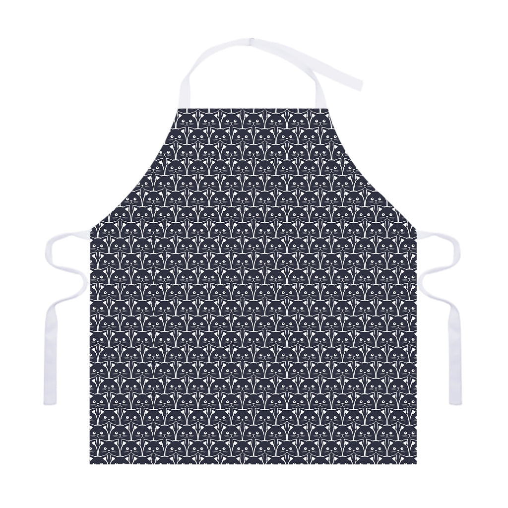 Cute Black Cat Pattern Print Adjustable Apron