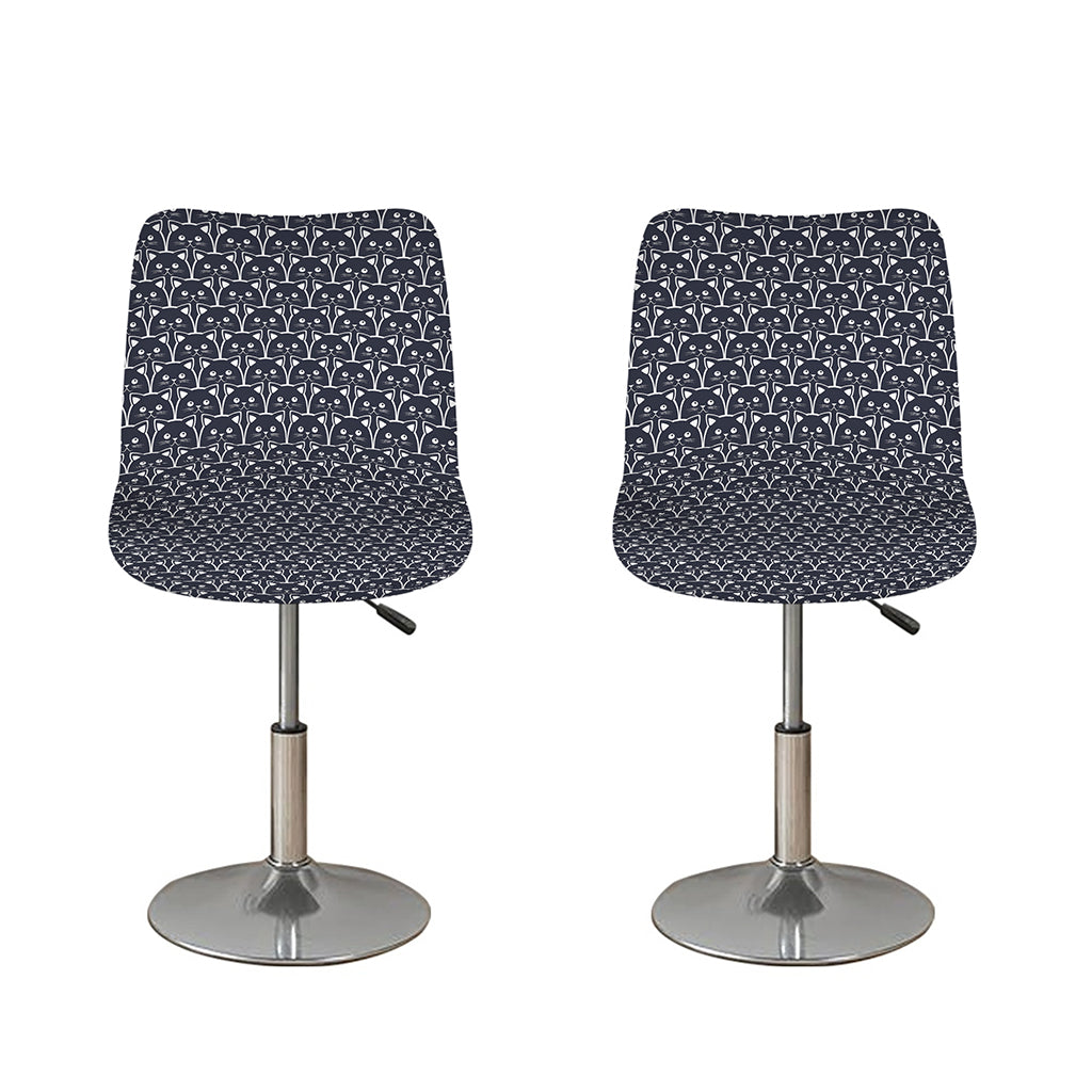 Cute Black Cat Pattern Print Bar Stool Covers