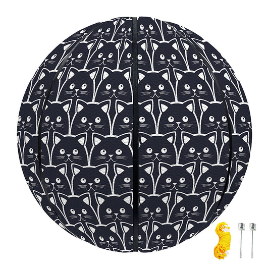Cute Black Cat Pattern Print Basketball