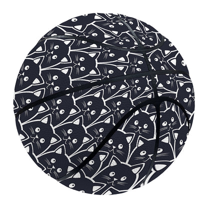 Cute Black Cat Pattern Print Basketball