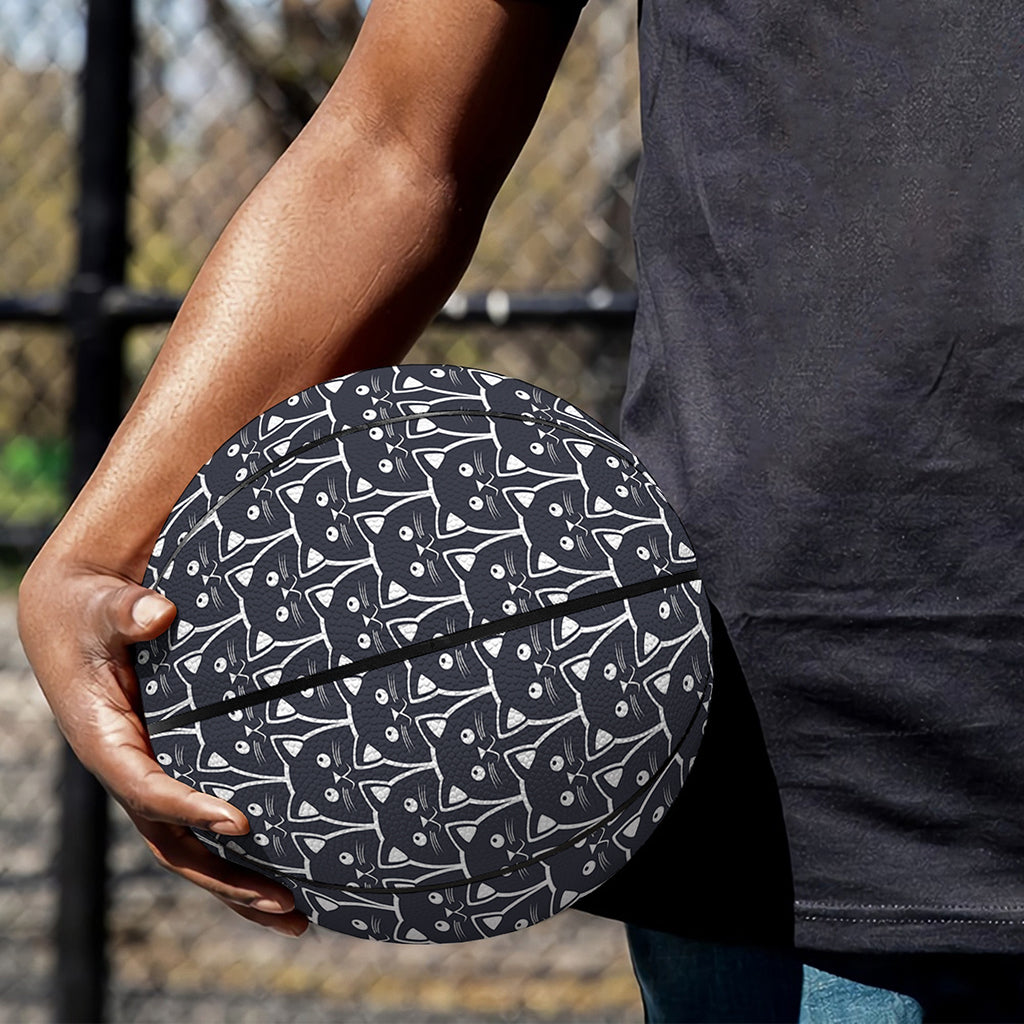Cute Black Cat Pattern Print Basketball