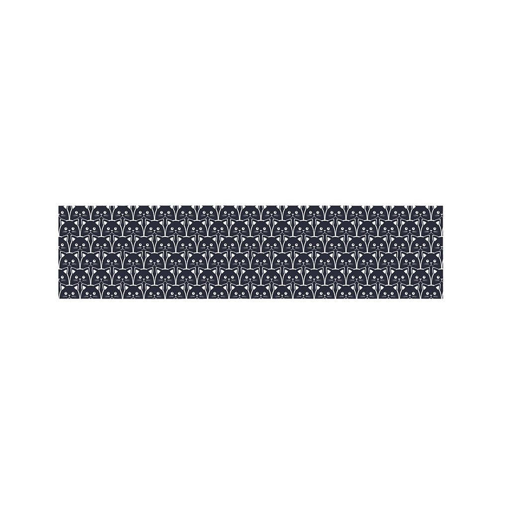 Cute Black Cat Pattern Print Bed Runner
